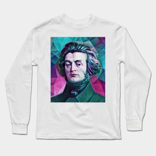 Adam Mickiewicz Abstract Portrait | Adam Mickiewicz Artwork 4 Long Sleeve T-Shirt